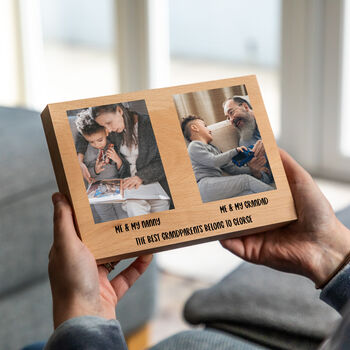 Personalised Photo Block With Two Photos And Message, 5 of 5