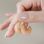 Medium Organic Resin Hoop Earrings In Gold Plating, thumbnail 8 of 9