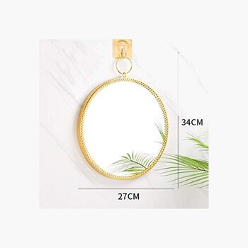Metal Frame Wall Hanging Decorative Round Mirror, 10 of 11