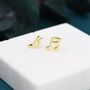 Mismatched Music Notes Stud Earrings, thumbnail 4 of 10