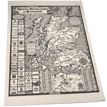 Scotland Whisky Map Tea Towel, 4 of 8