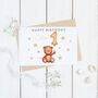 Personalised 1st Birthday Teddy Bear Card, thumbnail 2 of 2