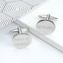 Personalised Oval Cufflinks And Tie Clip Set, thumbnail 2 of 9