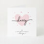 Personalised Valentine’s Day Card With Name Simple Love Heart Design With Flowing Calligraphy Script, thumbnail 1 of 4