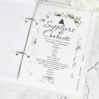 Personalised Ring Bound Wedding Planner – Floral Design, 9 of 12