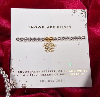 Snowflake Charm Bracelet Christmas Gift For Her, 4 of 4