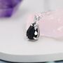 Sterling Silver Onyx Black Pear Cut Cz Necklace, thumbnail 5 of 12