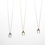 Plain Wishbone Necklaces Rose Or Gold Plated 925 Silver, thumbnail 6 of 8