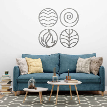 Four Elements Wooden Wall Art For Home Office Interior, 8 of 12