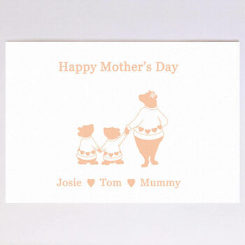 Personalised Bear Family Mother's Day Card, 6 of 9