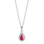 July Birthstone Ruby Sterling Silver Necklace, thumbnail 2 of 11