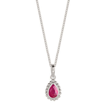 July Birthstone Ruby Sterling Silver Necklace, 2 of 11