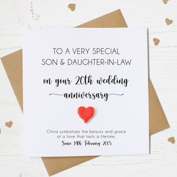 Personalised 20th Anniversary Card For Husband Or Wife, 6 of 7