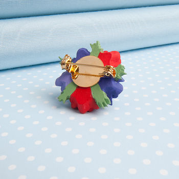 Hand Painted Anemone Brooch In Different Colours, 5 of 6