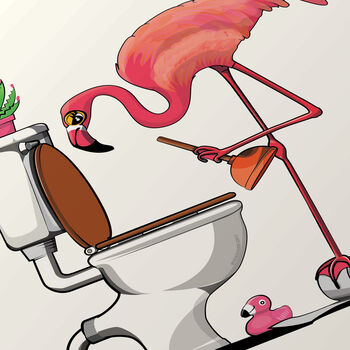 Flamingo With Toilet Plunger, 8 of 8