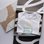 Organic Cotton Born To Ride With My Daddy Baby Grow, thumbnail 3 of 6