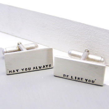 Silver Personalised Mens Cuff Links, 4 of 7
