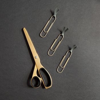 Minimal Brass Gold And Black Scissors, 4 of 6