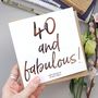 Forty And Fabulous | 40th Birthday Card For Her, thumbnail 2 of 4