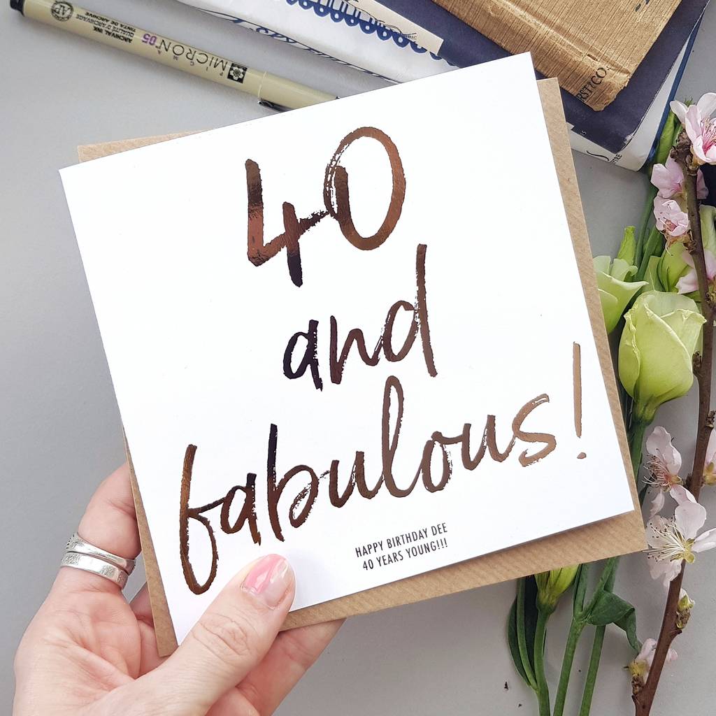 40th Birthday Cards For Her Etsy