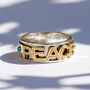 Peace Rocks Turquoise Silver Spinning Ring, thumbnail 1 of 8