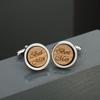 Personalised Wooden Wedding Party Cufflinks, 3 of 7
