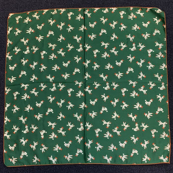 Green Poodle Print Silky Scarf, 4 of 4