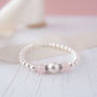 Rose Quartz And Pearl Bridal Bracelet, thumbnail 1 of 2
