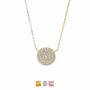 Disc Necklace Cz Rose Or Gold Plated 925 Silver, thumbnail 1 of 8