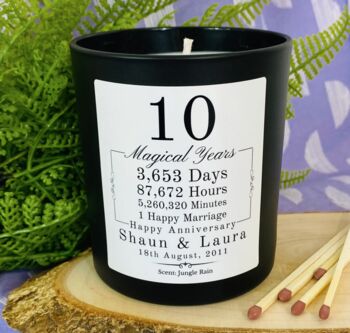 Personalised 10th Magical Years Anniversary Candle, 2 of 11