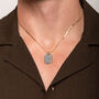 Dog Tag Necklace And Mixed Cz In 18 K Gold Plated Vermeil, thumbnail 4 of 9