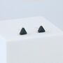 Sterling Silver Black Triangle Stud Earrings, thumbnail 2 of 4