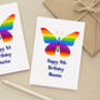 Rainbow Butterfly Personalised Birthday Card, thumbnail 1 of 2