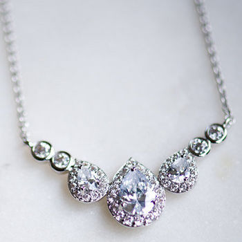 Pear Drop Crystal Necklace, 2 of 4