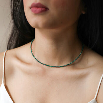 Tiny Green Malachite Beaded Necklace, 5 of 5