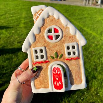 Ceramic Gingerbread T Light House, 4 of 7