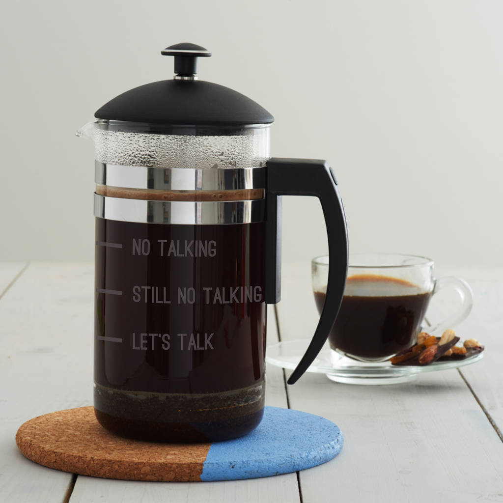 'No Talking' Measures Cafetiere, 1 of 2