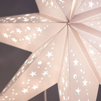 Three Red And White Paper Star Lanterns, 4 of 8