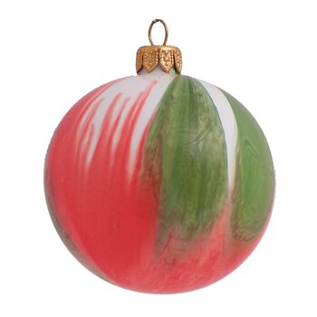 Christmas Splash Bauble, 8cm Green/Red, 2 of 2