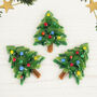 Handmade Fused Glass Christmas Tree Brooch, thumbnail 2 of 6