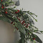 Foliage And Berries Christmas Door Wreath, thumbnail 2 of 3