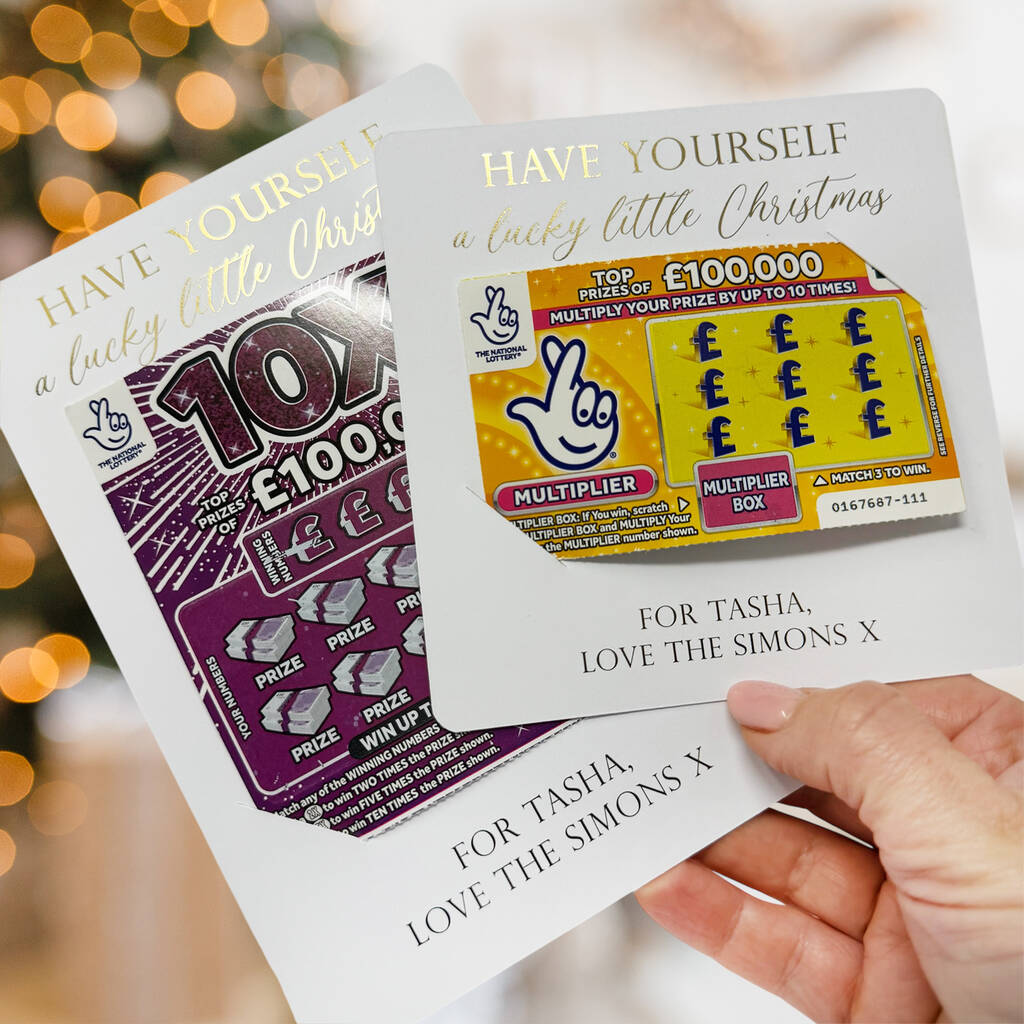 Personalised Christmas Scratch Card Holders, Xmas Lotto Holders Small And Large, 1 of 8
