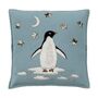 Luxury Wool Christmas Penguin Cushion With Sequin Stars, thumbnail 2 of 6