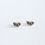 Box Of Light Gold And Sapphire Stud Earrings, thumbnail 1 of 3