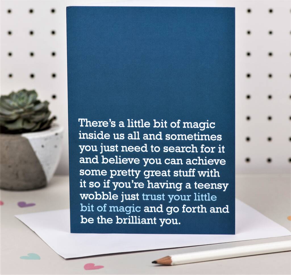 'Trust Your Little Bit Of Magic' Good Luck Card, 1 of 2