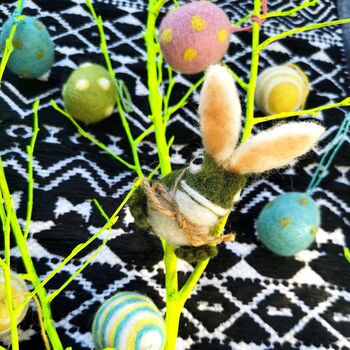 Handmade Felt Easter Eggs Decoration, Set Of Five, 3 of 6