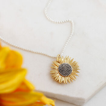 Sunflower Gold Vermeil Necklace, 2 of 5
