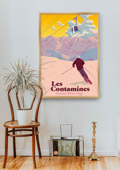 Les Contamines Ski Resort France Travel Poster Print, 4 of 8