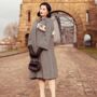 43' Swing Coat In Navy Vintage 1940s Style, thumbnail 3 of 3