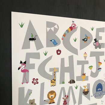 Children's Illustrated Alphabet Wall Art, 4 of 9